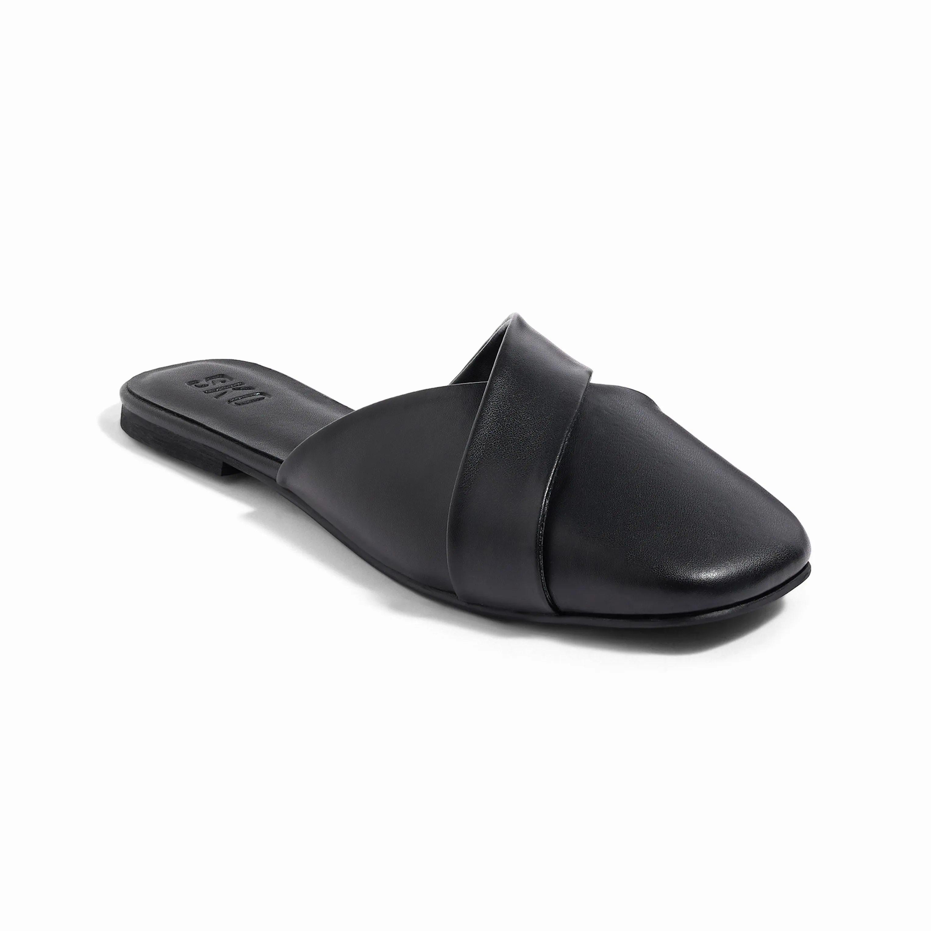Nola in Black Flat Sandals For Women