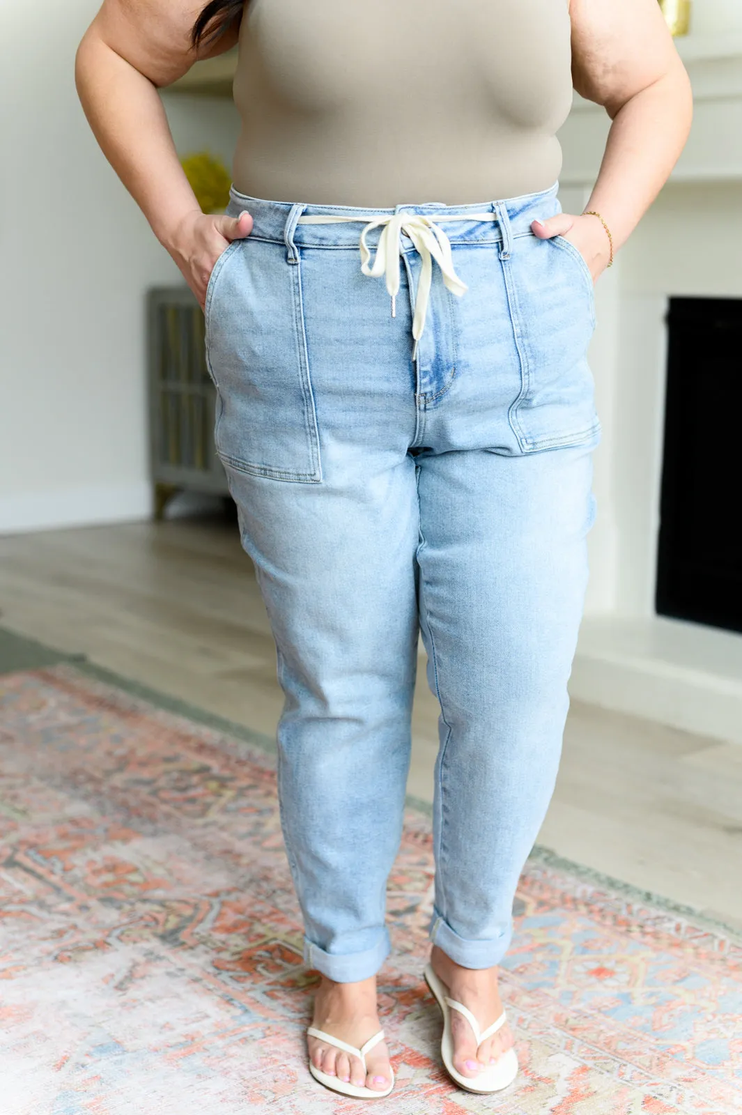 Not So Plain Jane High Rise Vintage Denim Judy Blue Jogger