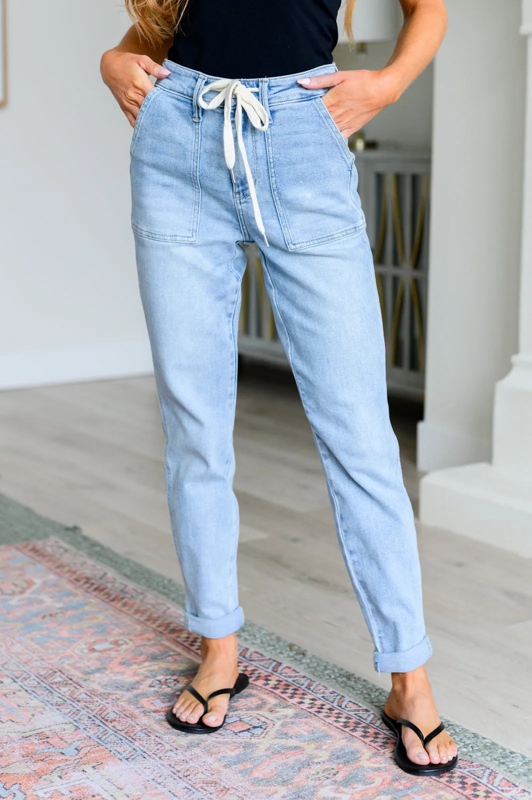 Not So Plain Jane High Rise Vintage Denim Judy Blue Jogger