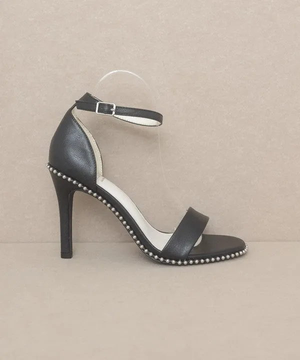 OASIS SOCIETY Dublin - Metal Stud Open Toe Heels 4"