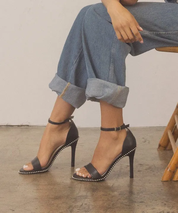 OASIS SOCIETY Dublin - Metal Stud Open Toe Heels 4"