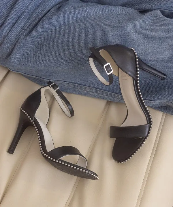 OASIS SOCIETY Dublin - Metal Stud Open Toe Heels 4"