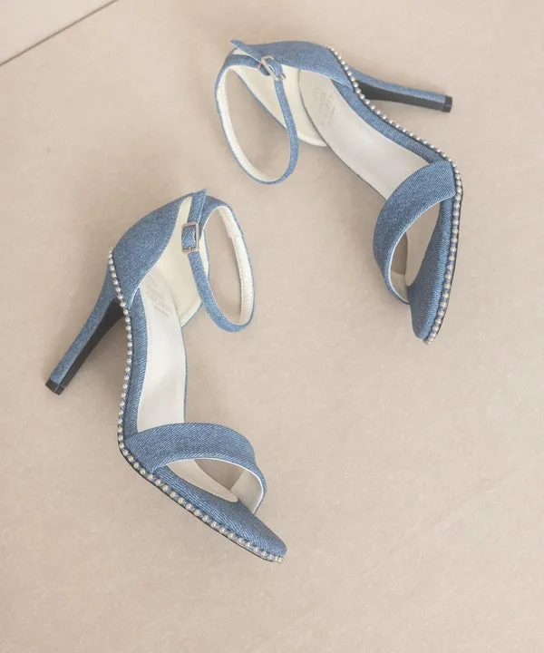 OASIS SOCIETY Dublin - Metal Stud Open Toe Heels 4"
