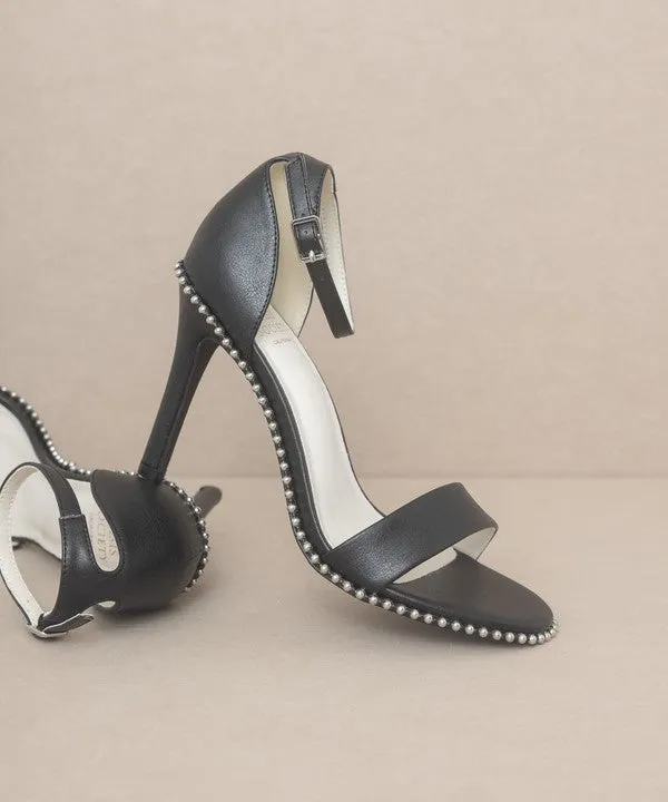 OASIS SOCIETY Dublin - Metal Stud Open Toe Heels 4"