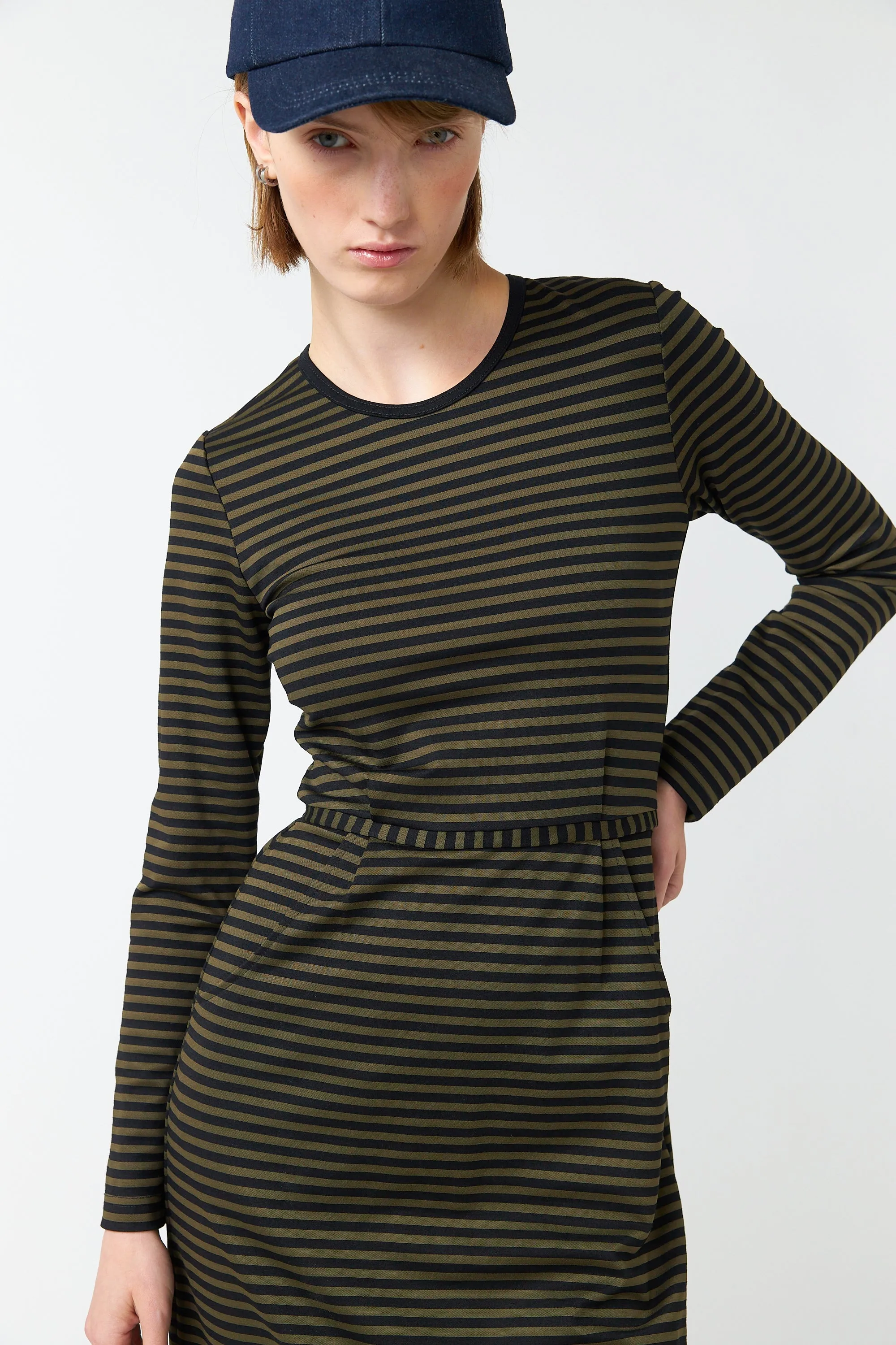 Olive stripe dress