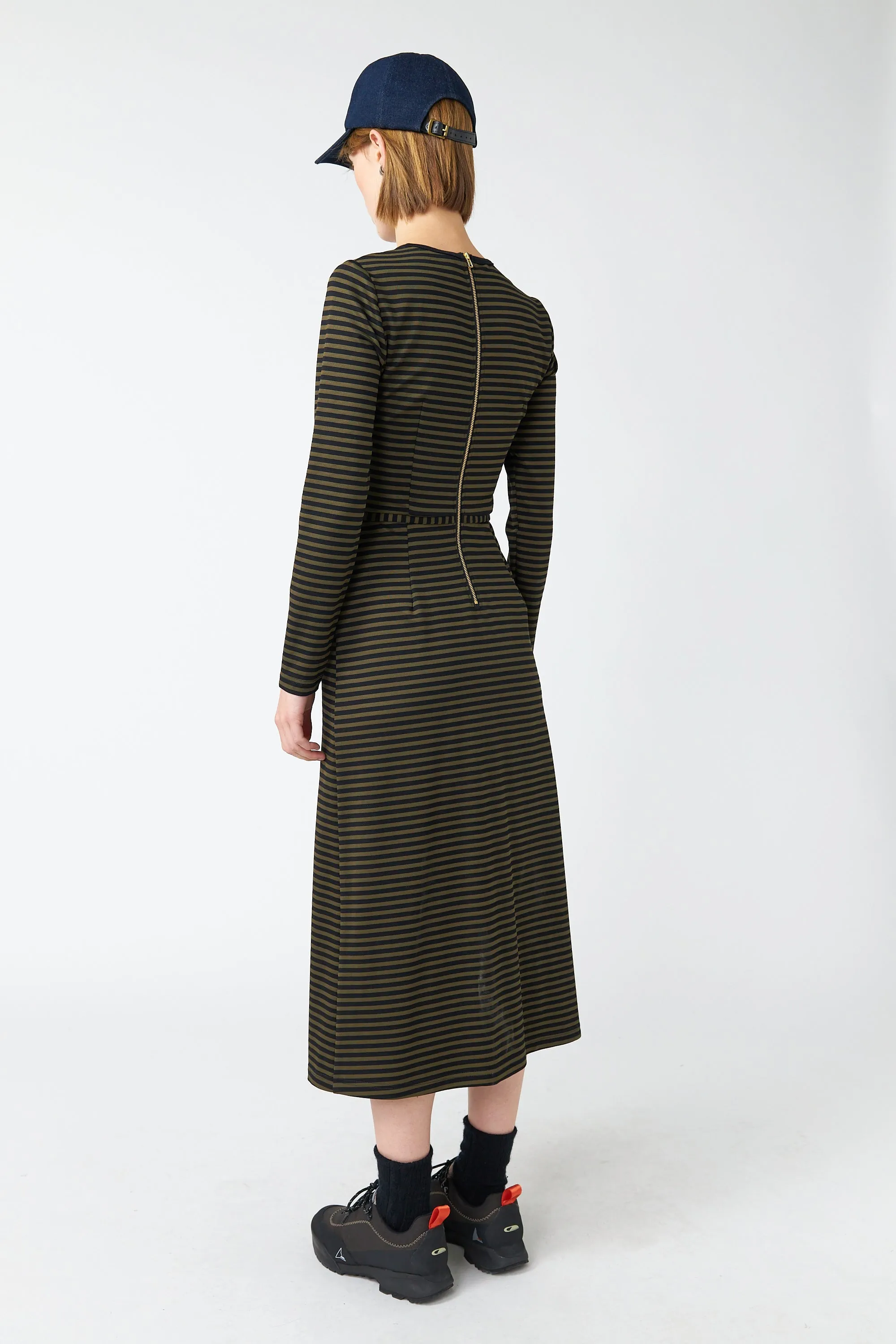 Olive stripe dress