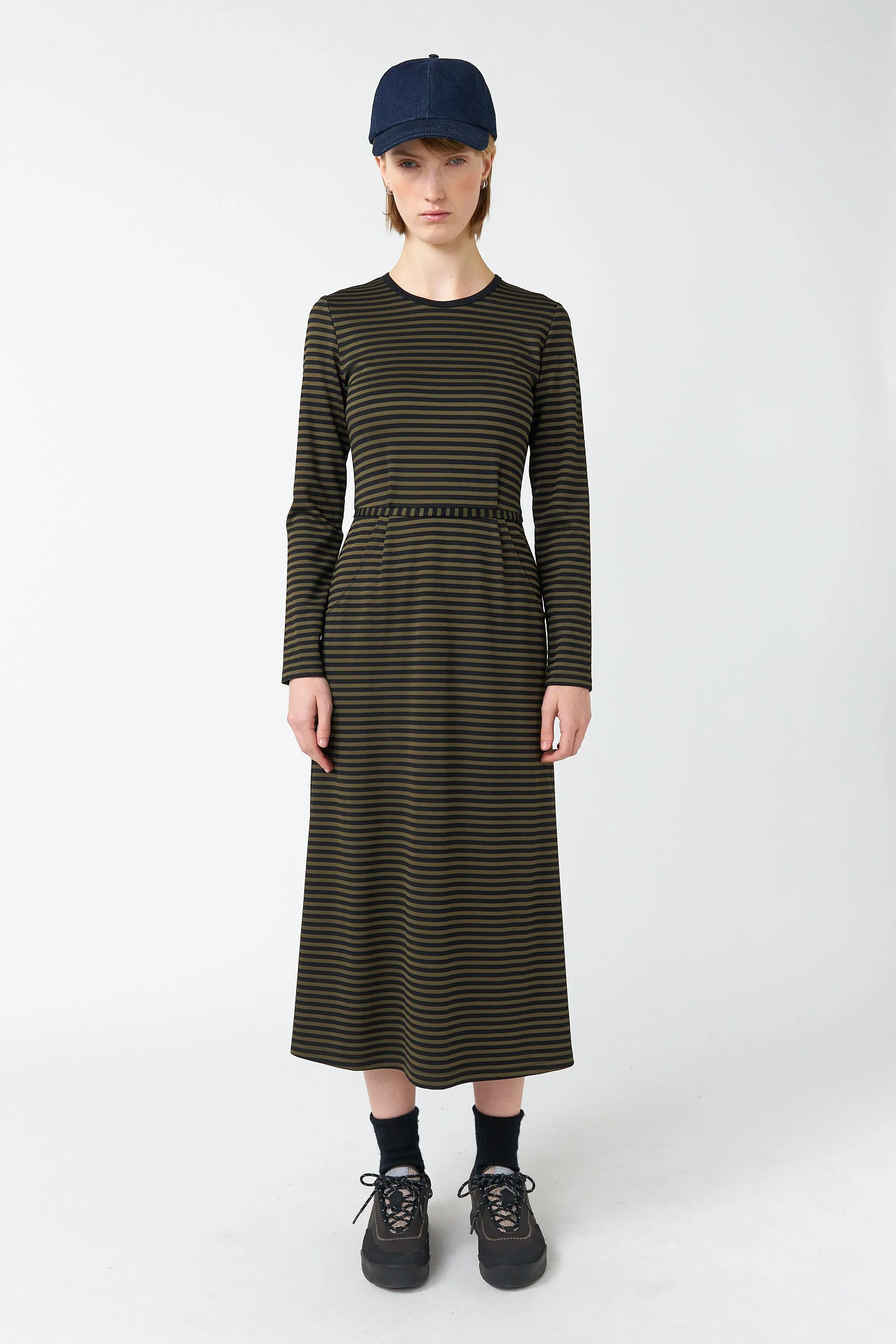 Olive stripe dress