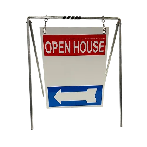 Open House Sign Metal A-Frame Kit - 5 Pack - Swinger - Red/White/Blue