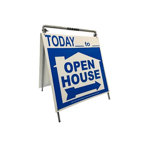 Open House Sign Metal A-Frame Kit - 5 Pack - Today- House Graphic - Blue