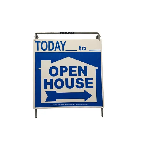 Open House Sign Metal A-Frame Kit - 5 Pack - Today- House Graphic - Blue