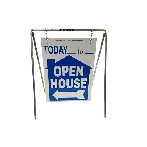 Open House Sign Metal A-Frame Kit - 5 Pack - Today - House Graphic - Swinger - Blue