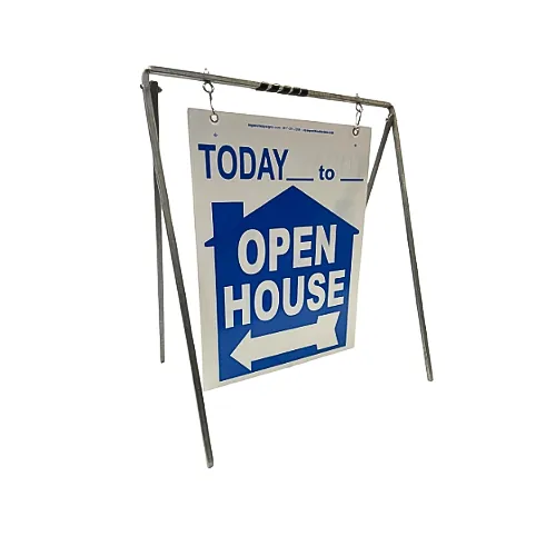 Open House Sign Metal A-Frame Kit - 5 Pack - Today - House Graphic - Swinger - Blue