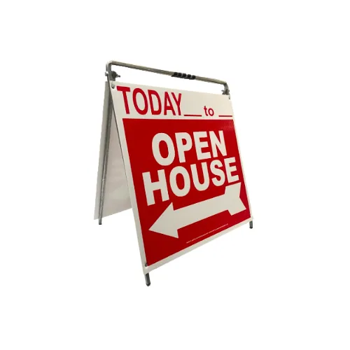 Open House Sign Metal A-Frame Kit - 5 Pack - Today - Red