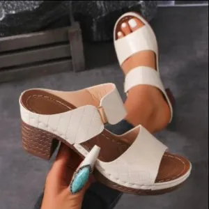 Open Toe Block Heels Sandals