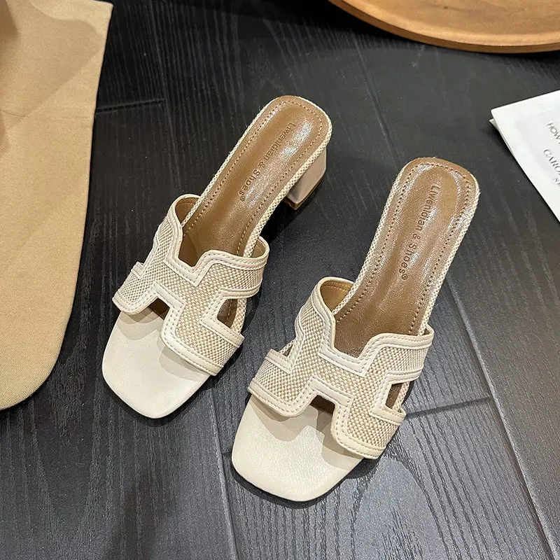 Open Toe Block Heels Sandals