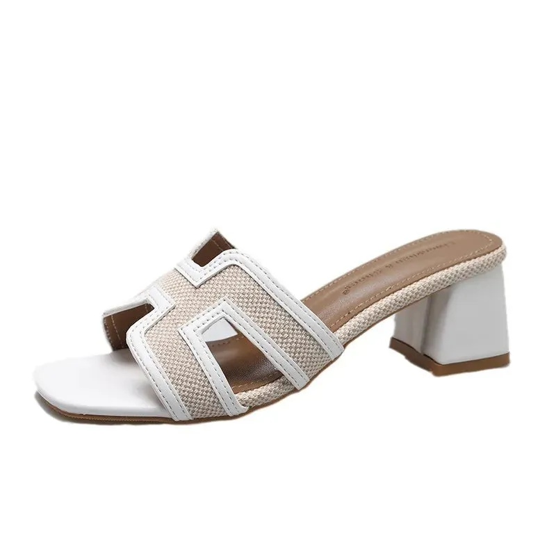 Open Toe Block Heels Sandals