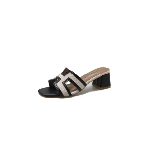Open Toe Block Heels Sandals