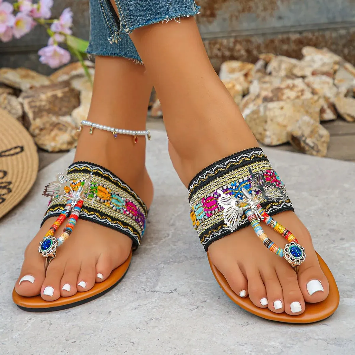 Open Toe Flats Sandals