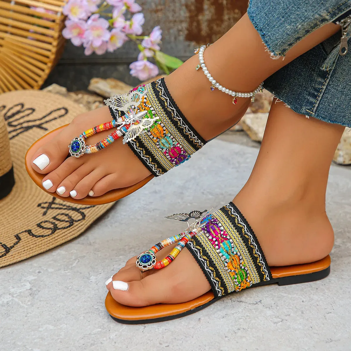 Open Toe Flats Sandals