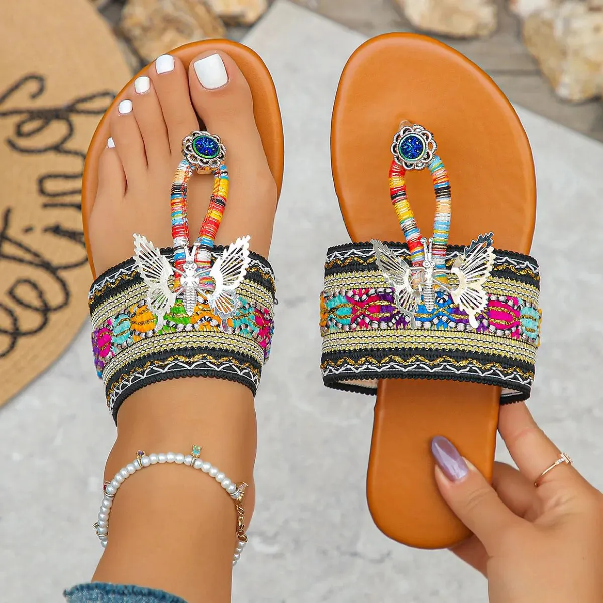 Open Toe Flats Sandals