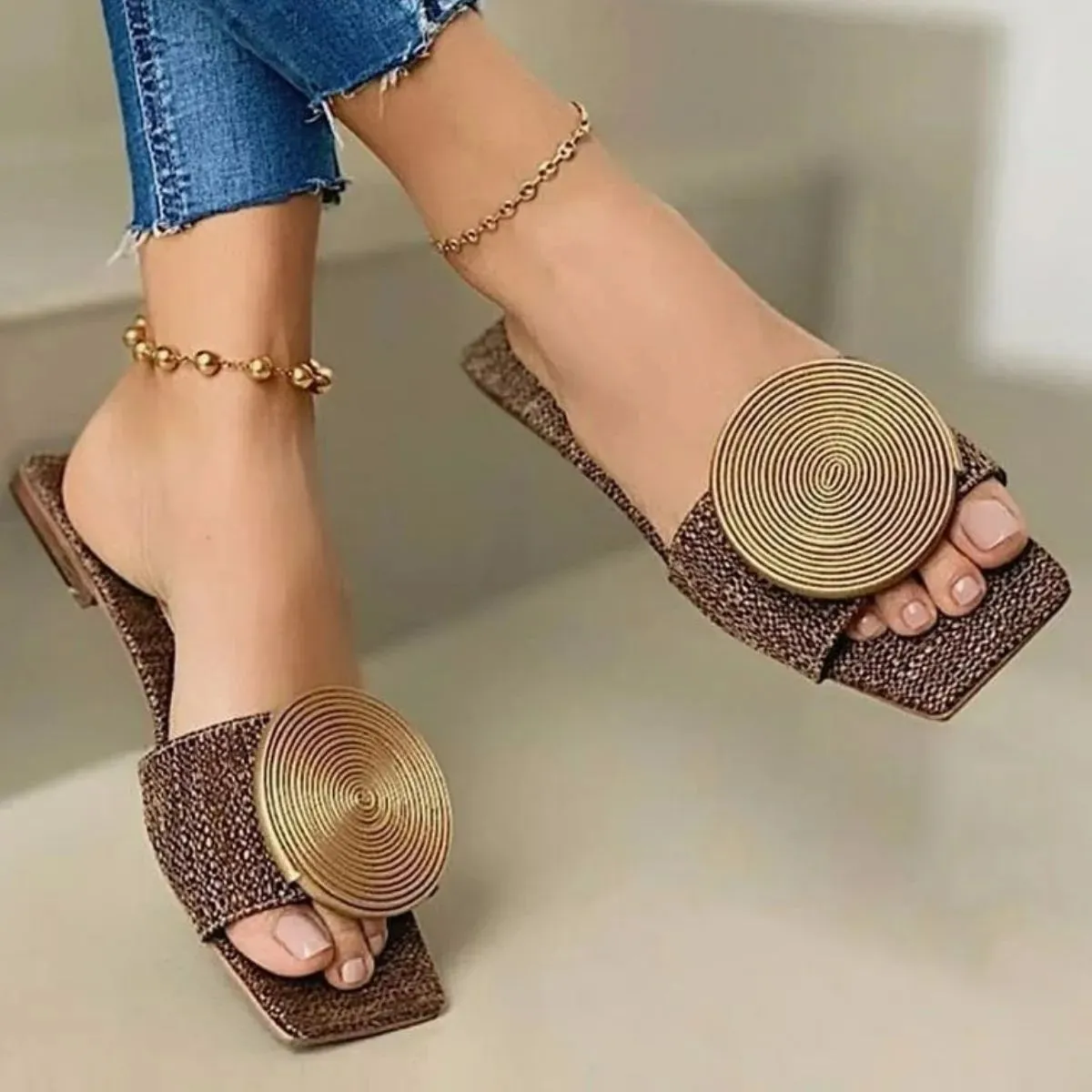 Open Toe Flats Sandals