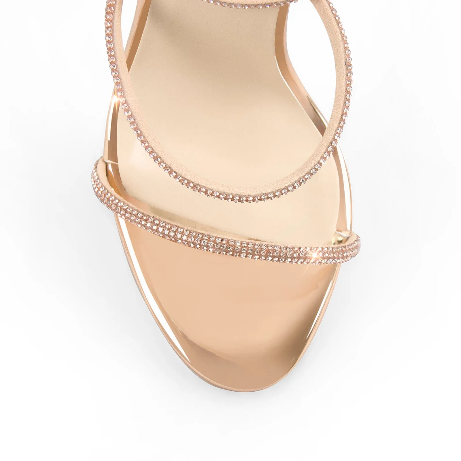 Open Toe High Heels Rhinestone Strappy Sandals