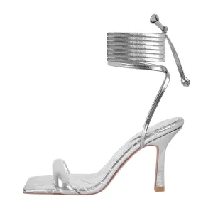 Open Toe Single Band Lace-up Sandals