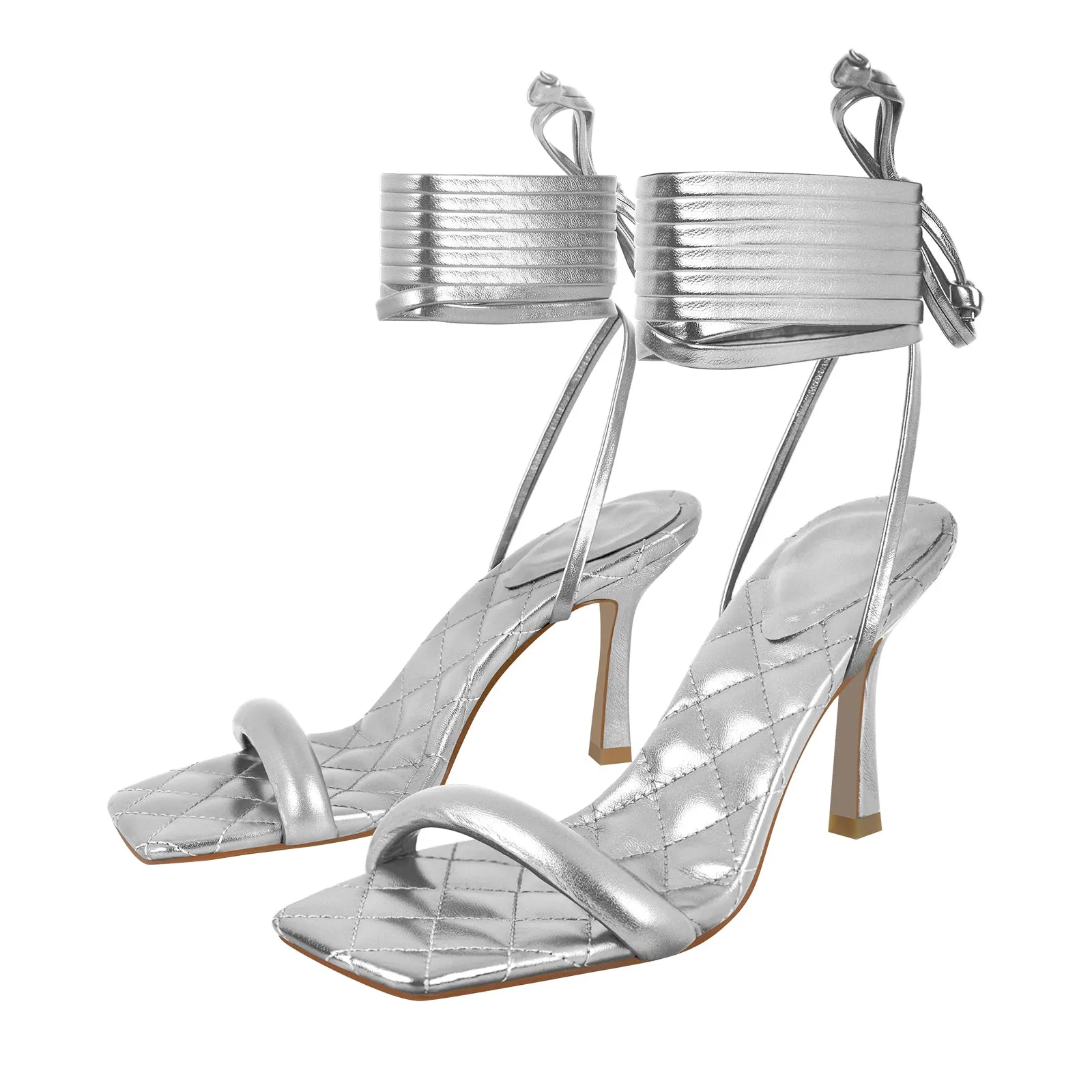 Open Toe Single Band Lace-up Sandals
