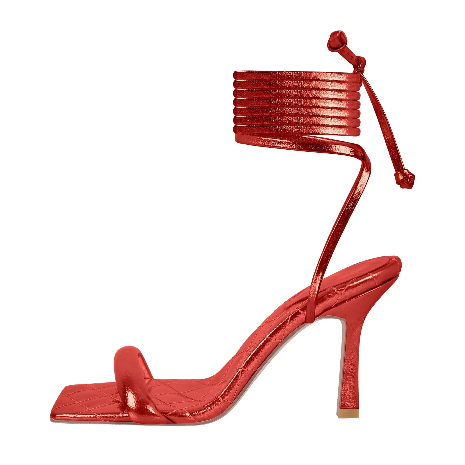 Open Toe Single Band Lace-up Sandals