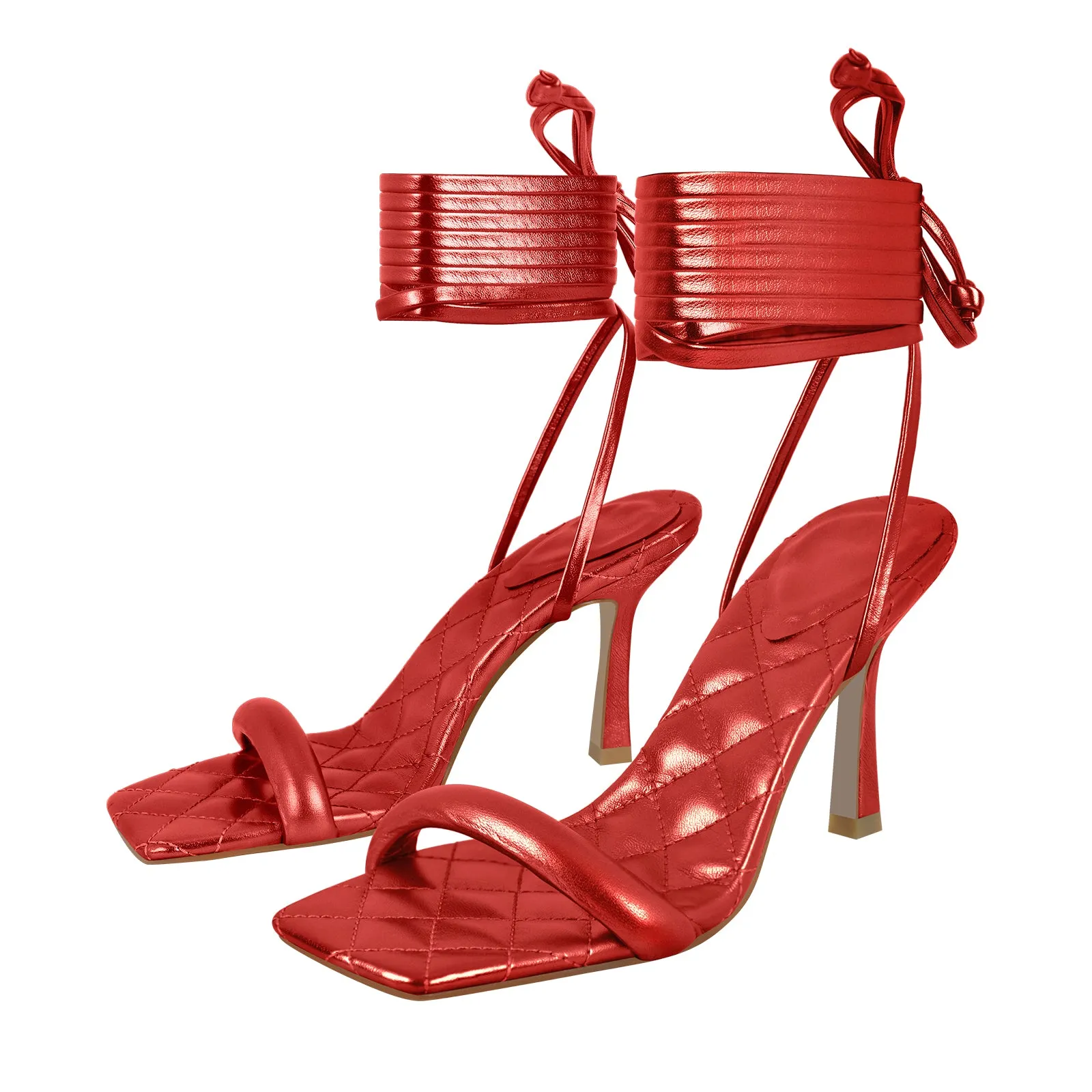 Open Toe Single Band Lace-up Sandals