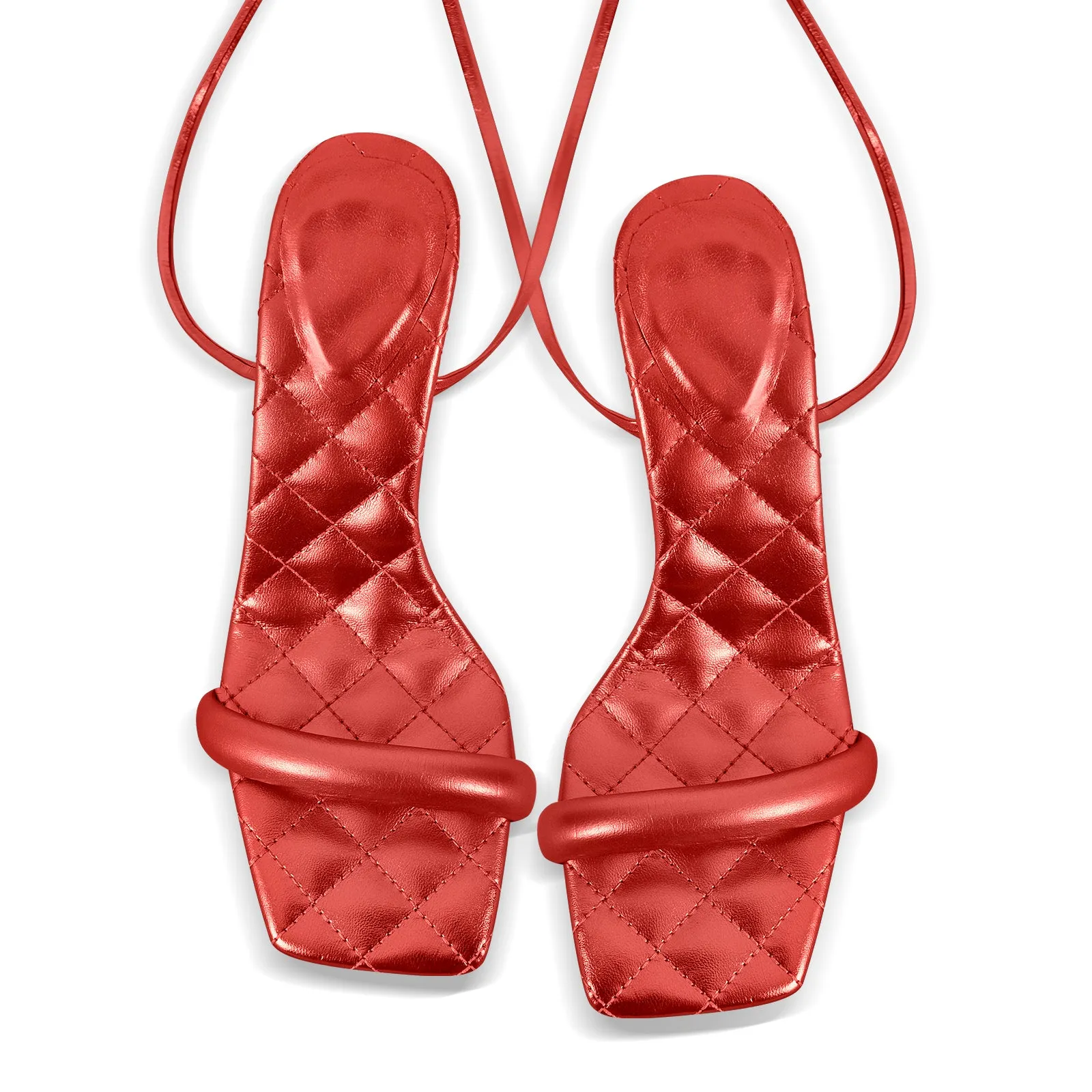 Open Toe Single Band Lace-up Sandals