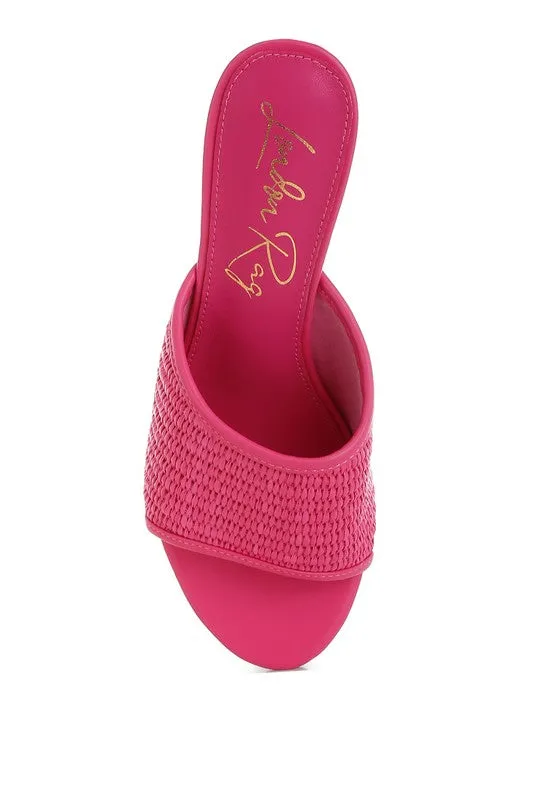 Osminda Raffia Clear Heel Wedge Sandals