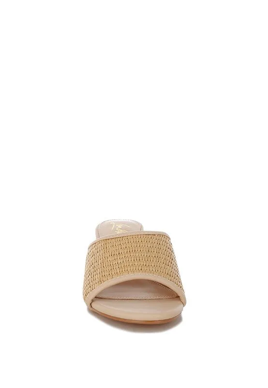 Osminda Raffia Clear Heel Wedge Sandals