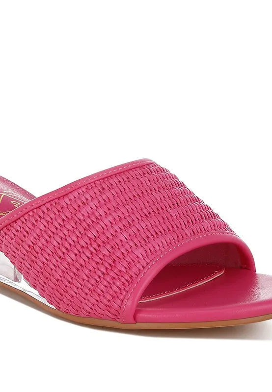 Osminda Raffia Clear Heel Wedge Sandals