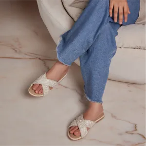 Pearl Embroidered Flats