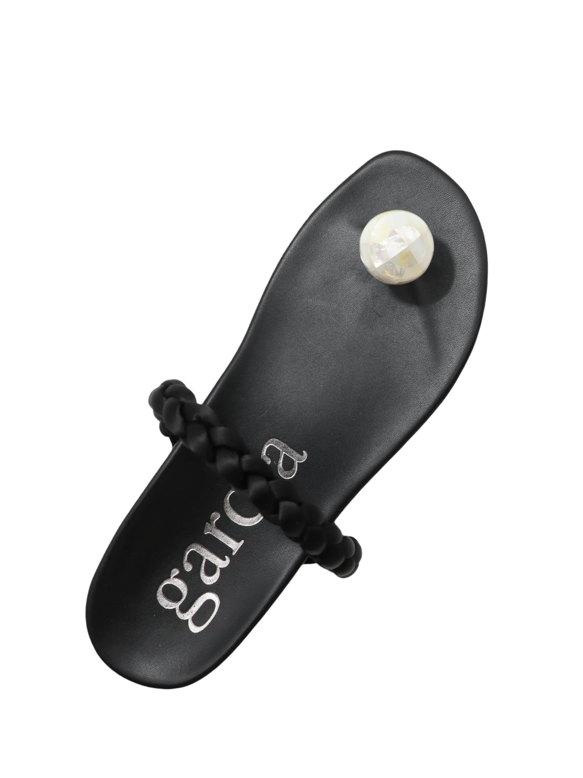 Pedro Garcia Beth Flat Sandal in Black Nappa