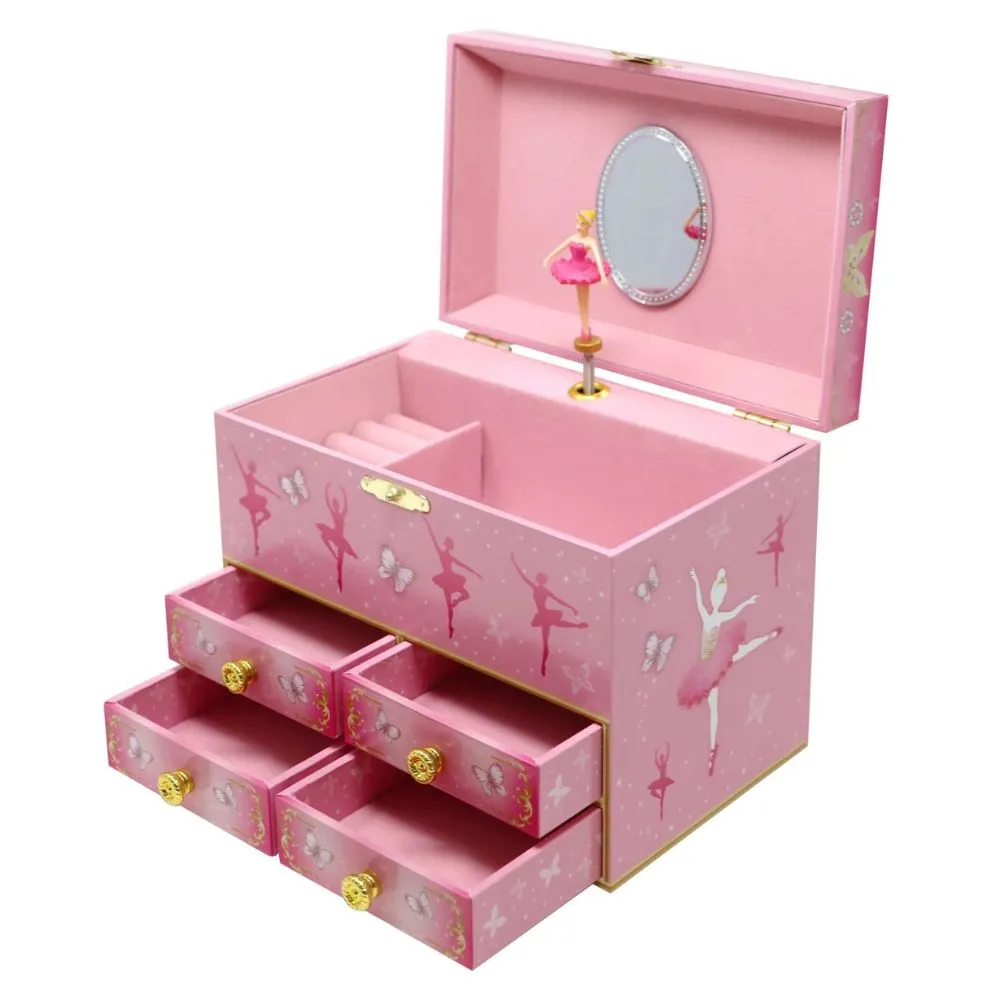 Pink Poppy Ballet Medium Musical Jewellery Box