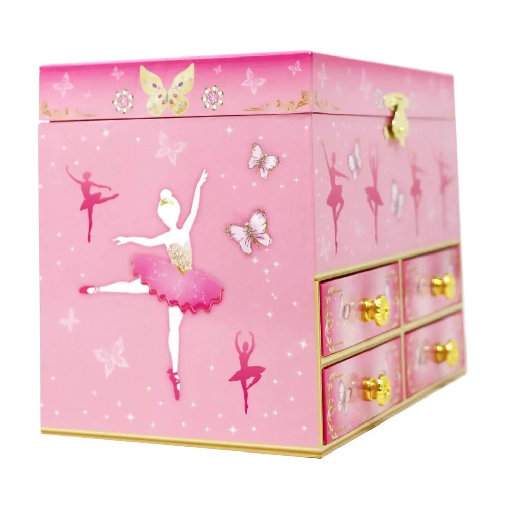 Pink Poppy Ballet Medium Musical Jewellery Box