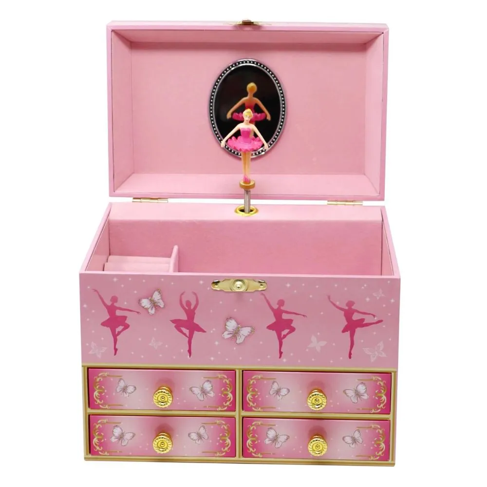 Pink Poppy Ballet Medium Musical Jewellery Box