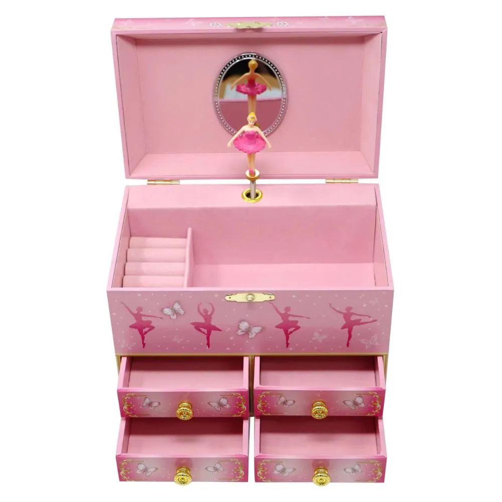 Pink Poppy Ballet Medium Musical Jewellery Box