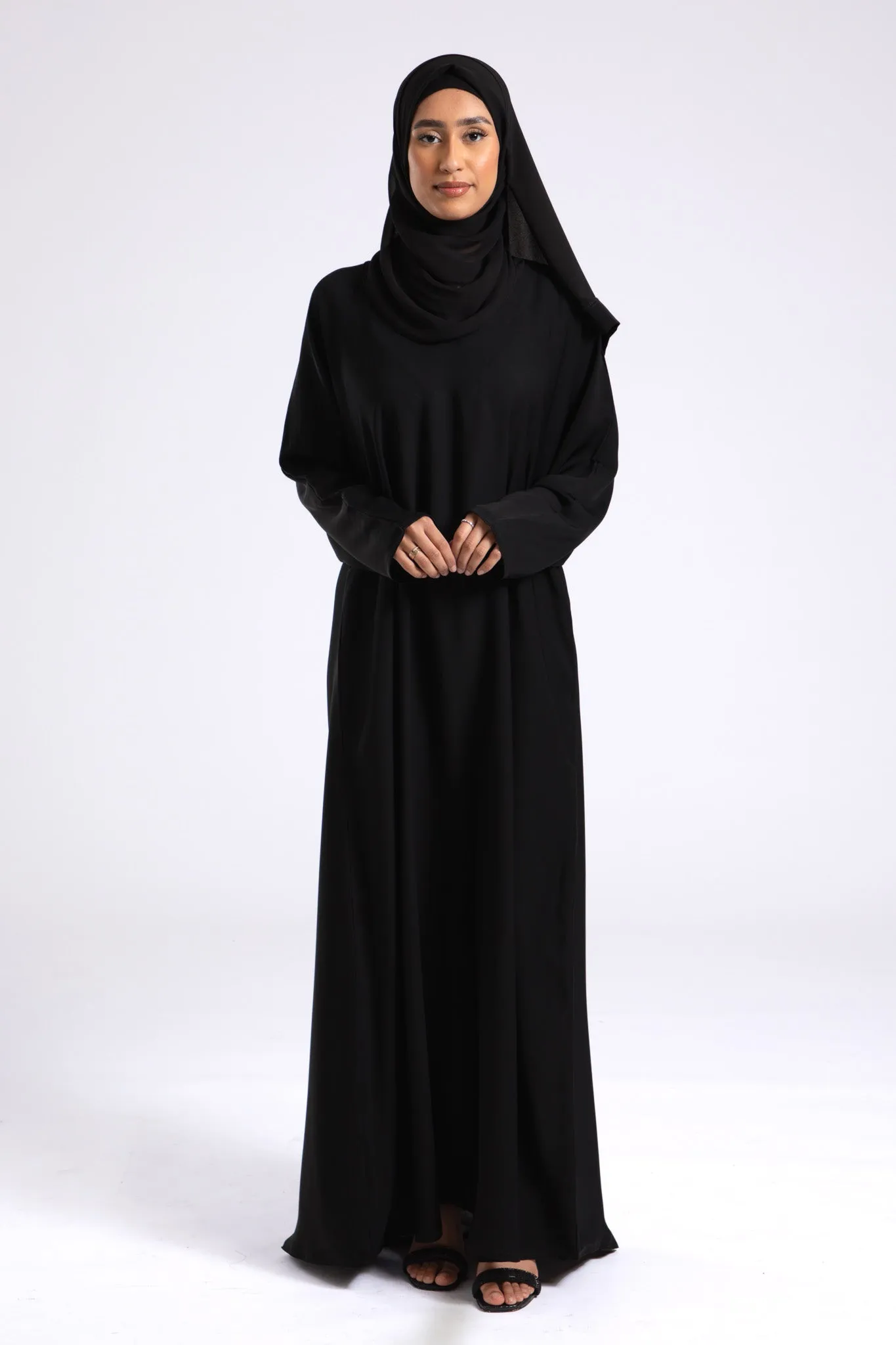 Plain Black Closed Abaya (Premium)