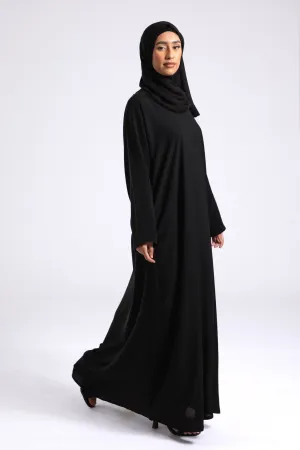 Plain Black Closed Abaya (Premium)