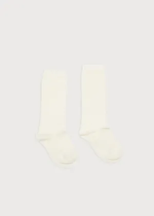 Plain high socks - Cream (3mths-8yrs)