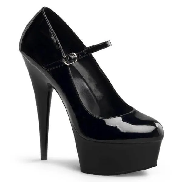 Pleaser | Lak Mary Jane Pump | zwart