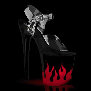 Pleaser Shoes Flamingo-808NLFL 8" Heel Platform LED Illuminated Ankle Strap Sandal