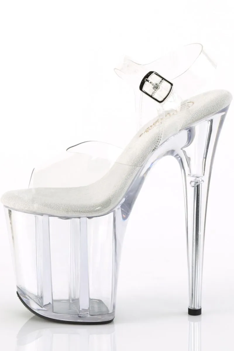 Pleaser USA Flamingo-808 8inch Pleaser Stilettos - Clear