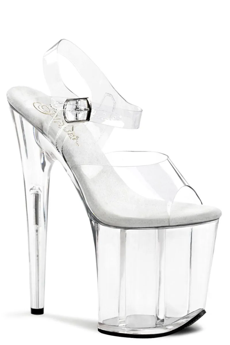 Pleaser USA Flamingo-808 8inch Pleaser Stilettos - Clear