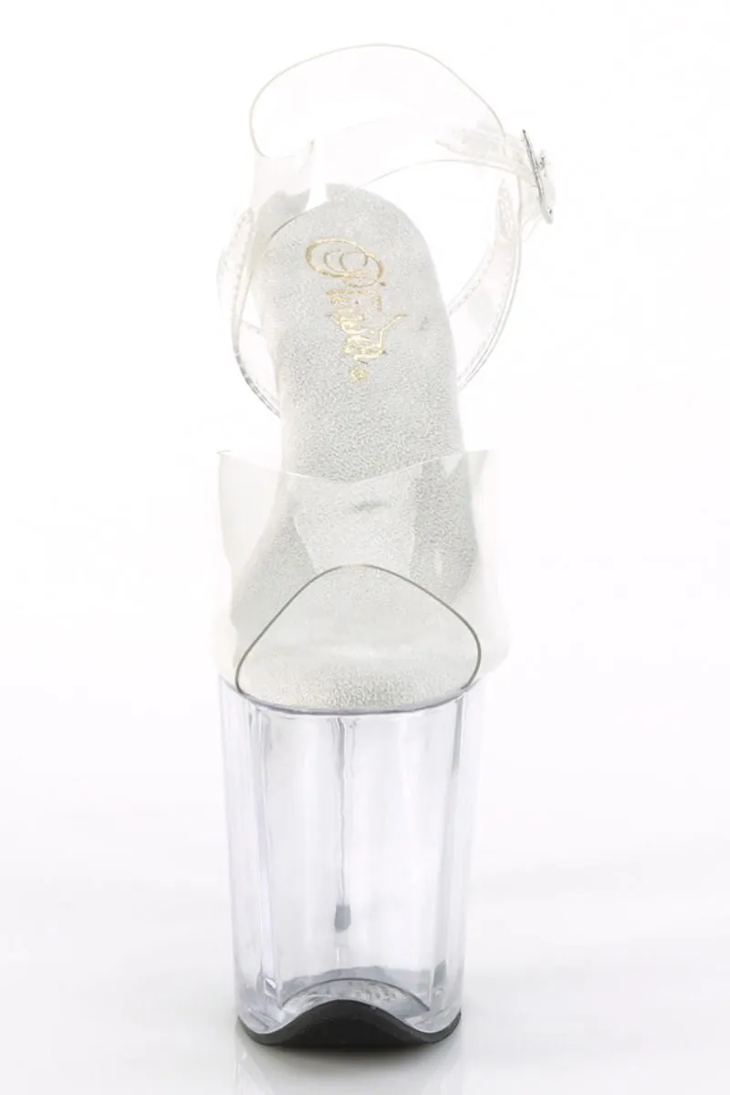 Pleaser USA Flamingo-808 8inch Pleaser Stilettos - Clear