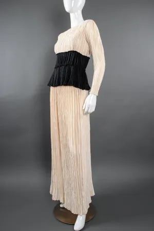 Pleated Peplum Top & Skirt Set