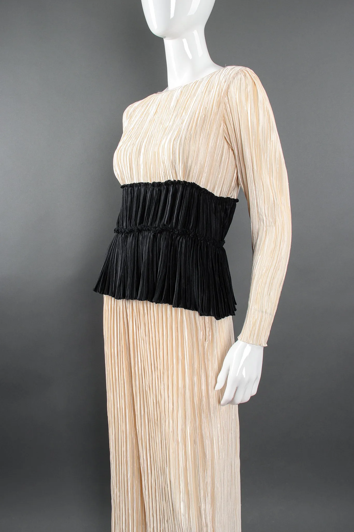 Pleated Peplum Top & Skirt Set
